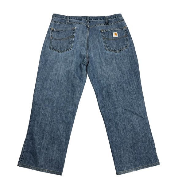 Carhartt Men's Size 40 x 30 Blue Straight Leg Relaxed Fit Jeans - Picture 9 of 9